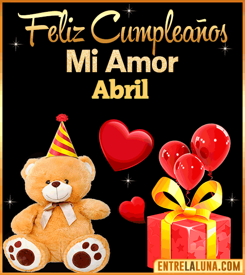Gif Feliz Cumpleaños mi Amor Abril