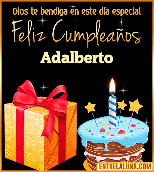 Feliz Cumpleaños, Dios te bendiga en este día especial Adalberto