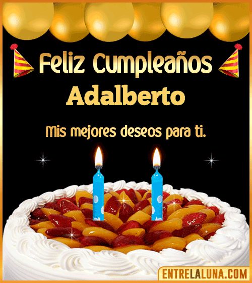 Gif de pastel de Cumpleaños Adalberto