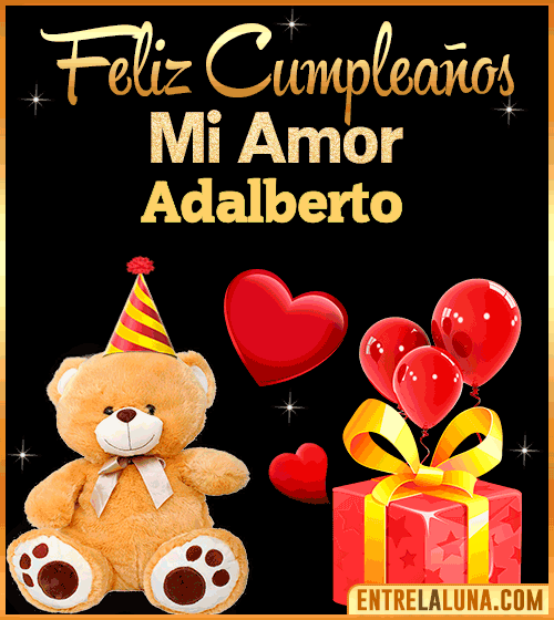 Gif Feliz Cumpleaños mi Amor Adalberto