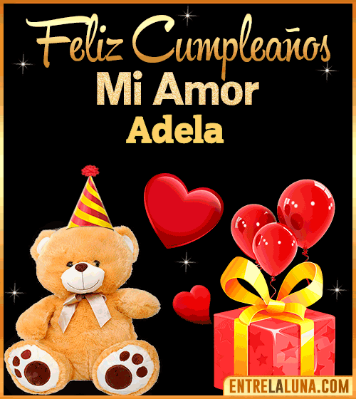 Gif Feliz Cumpleaños mi Amor Adela