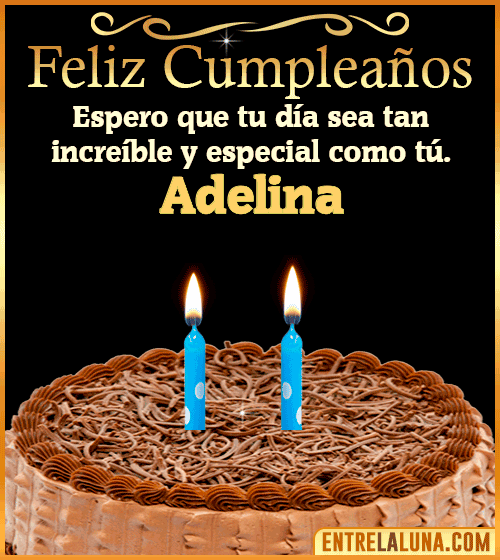 Gif de pastel de Feliz Cumpleaños Adelina