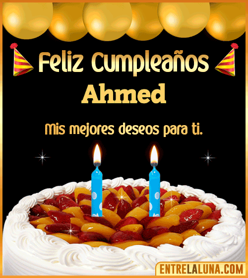 Gif de pastel de Cumpleaños Ahmed