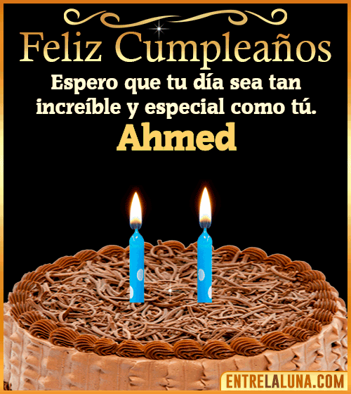 Gif de pastel de Feliz Cumpleaños Ahmed