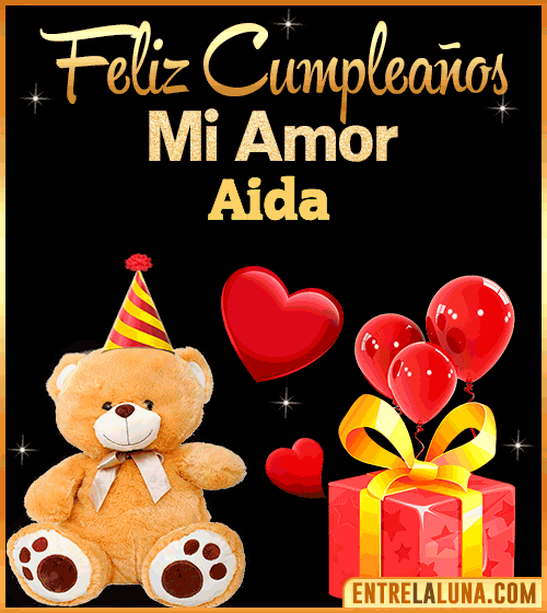 Gif Feliz Cumpleaños mi Amor Aida