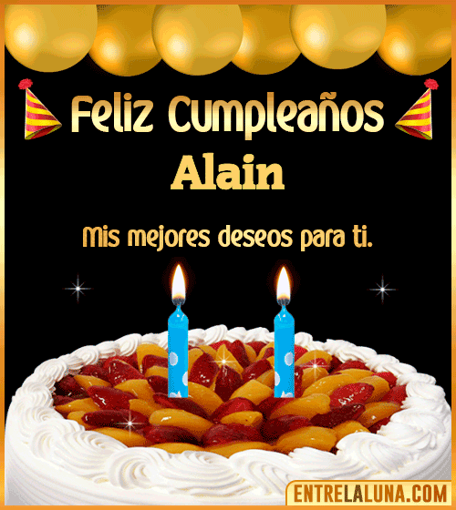 Gif de pastel de Cumpleaños Alain