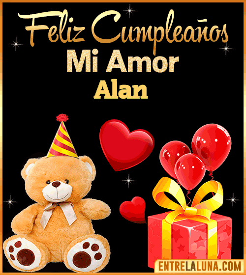 Gif Feliz Cumpleaños mi Amor Alan