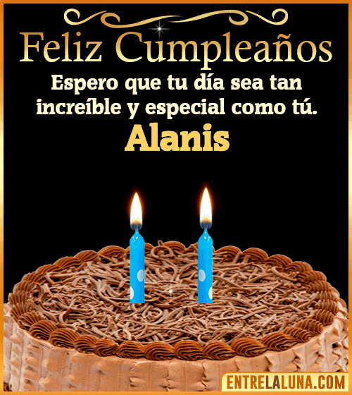 Gif de pastel de Feliz Cumpleaños Alanis