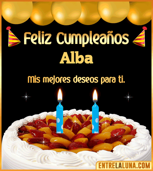Gif de pastel de Cumpleaños Alba