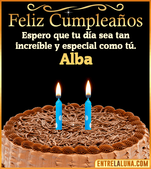 Gif de pastel de Feliz Cumpleaños Alba