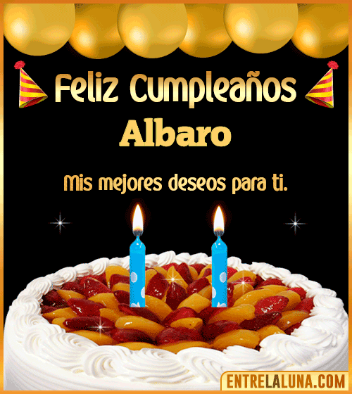 Gif de pastel de Cumpleaños Albaro