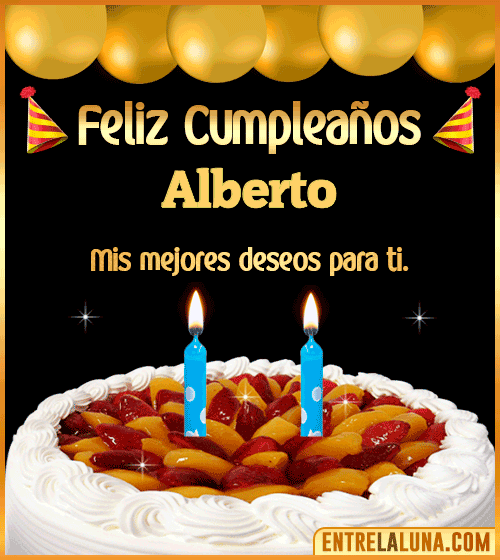 Gif de pastel de Cumpleaños Alberto