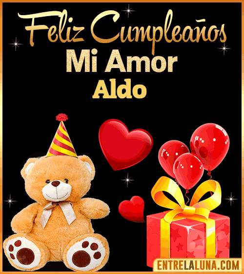 Gif Feliz Cumpleaños mi Amor Aldo