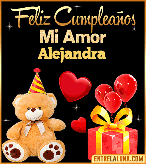 Gif Feliz Cumpleaños mi Amor Alejandra