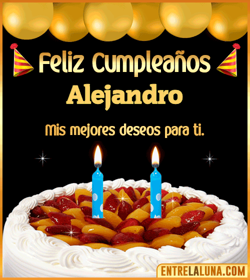 Gif de pastel de Cumpleaños Alejandro