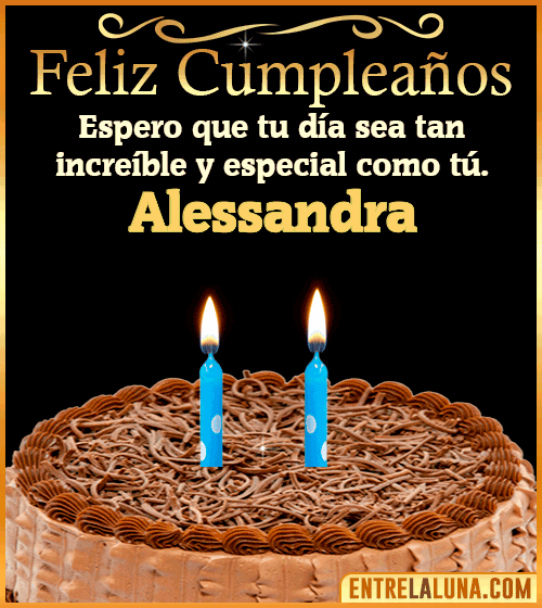 Gif de pastel de Feliz Cumpleaños Alessandra