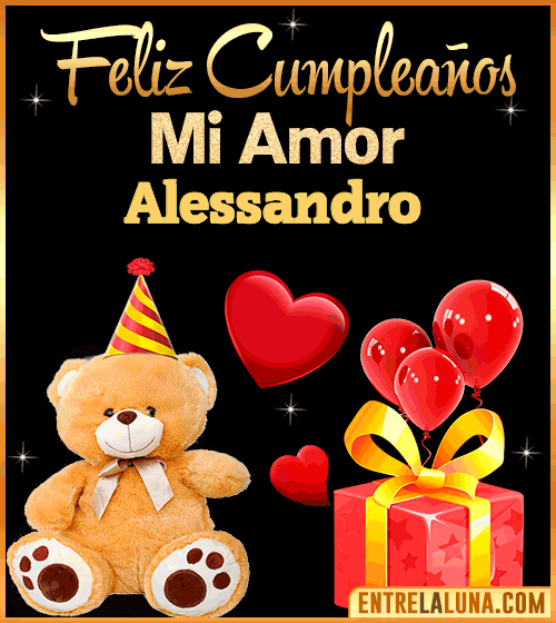 Gif Feliz Cumpleaños mi Amor Alessandro
