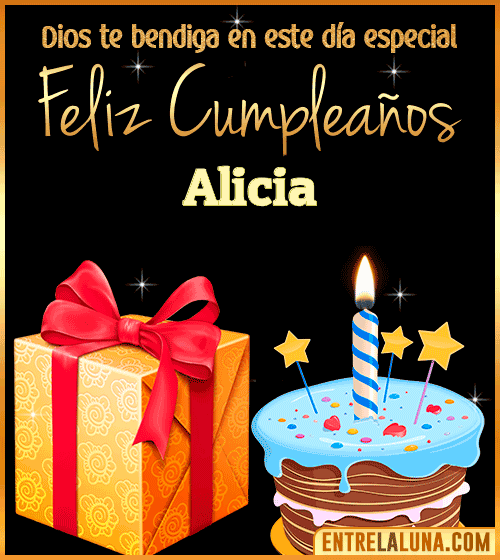 Feliz Cumpleaños, Dios te bendiga en este día especial Alicia