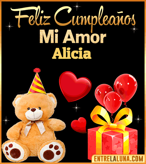 Gif Feliz Cumpleaños mi Amor Alicia