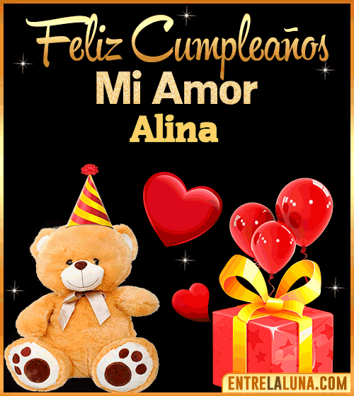 Gif Feliz Cumpleaños mi Amor Alina