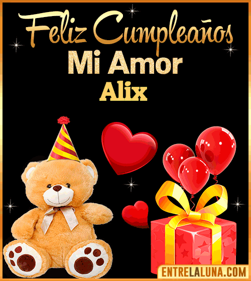 Gif Feliz Cumpleaños mi Amor Alix