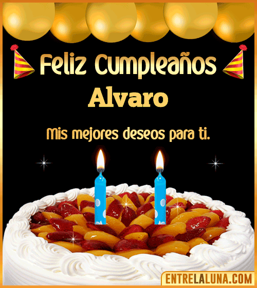 Gif de pastel de Cumpleaños Alvaro