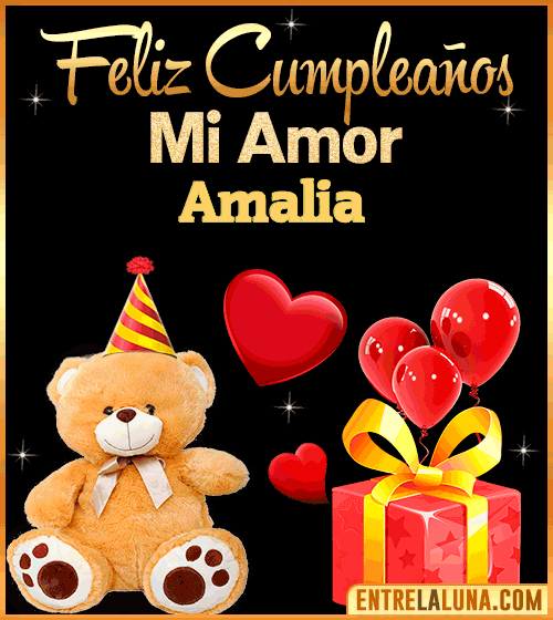 Gif Feliz Cumpleaños mi Amor Amalia