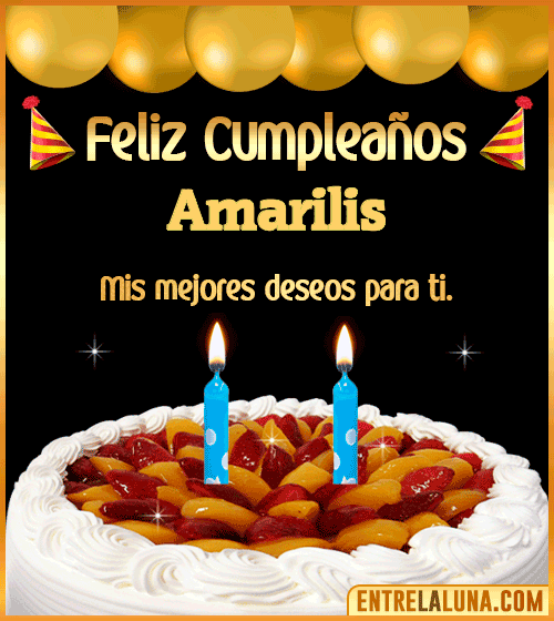 Gif de pastel de Cumpleaños Amarilis
