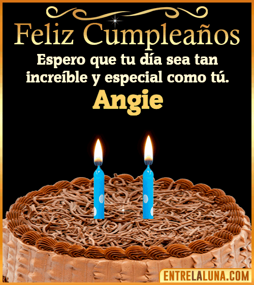 Gif de pastel de Feliz Cumpleaños Angie
