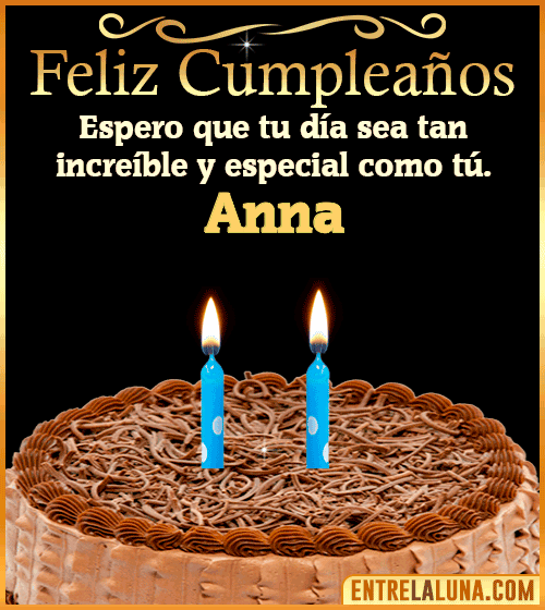 Gif de pastel de Feliz Cumpleaños Anna