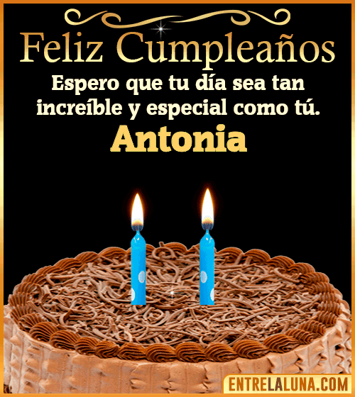 Gif de pastel de Feliz Cumpleaños Antonia
