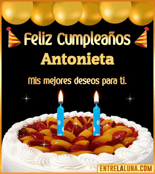 Gif de pastel de Cumpleaños Antonieta
