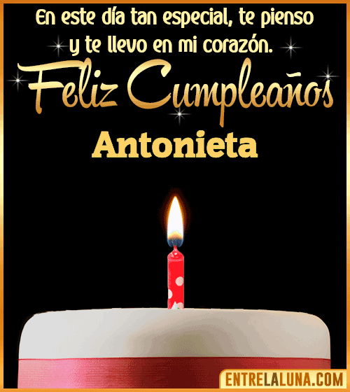 Te llevo en mi corazón Feliz Cumpleaños Antonieta