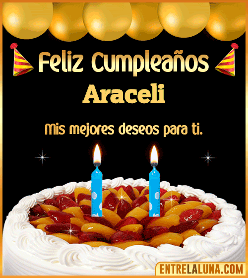 Gif de pastel de Cumpleaños Araceli