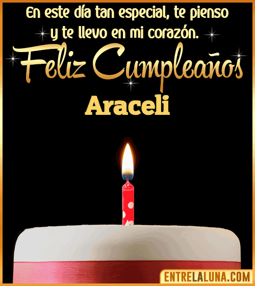 Te llevo en mi corazón Feliz Cumpleaños Araceli