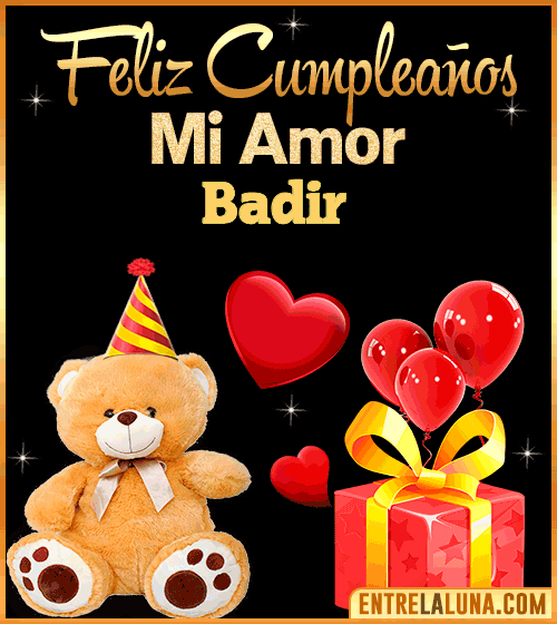 Gif Feliz Cumpleaños mi Amor Badir