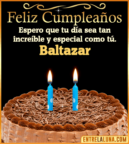 Gif de pastel de Feliz Cumpleaños Baltazar