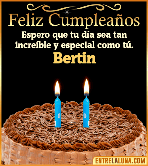 Gif de pastel de Feliz Cumpleaños Bertin