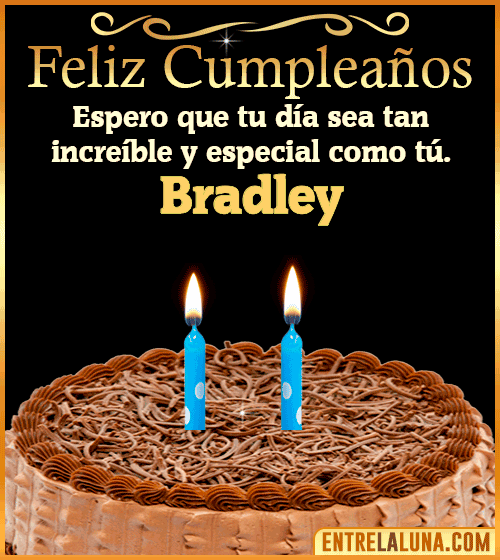 Gif de pastel de Feliz Cumpleaños Bradley