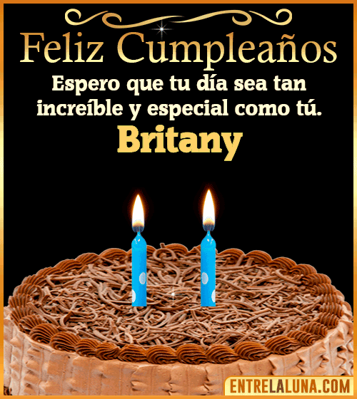 Gif de pastel de Feliz Cumpleaños Britany