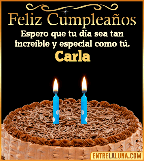 Gif de pastel de Feliz Cumpleaños Carla