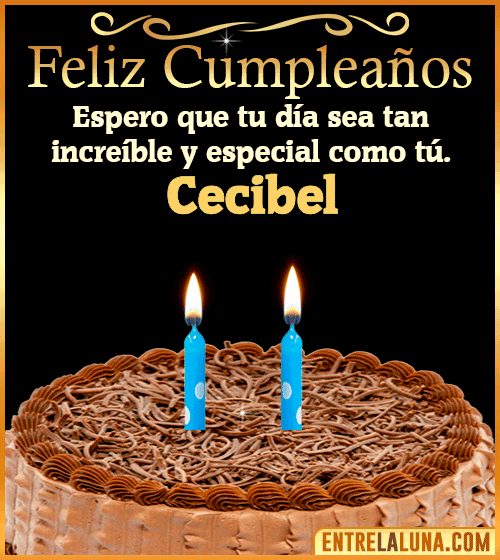 Gif de pastel de Feliz Cumpleaños Cecibel