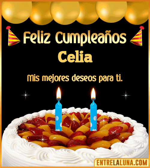 Gif de pastel de Cumpleaños Celia