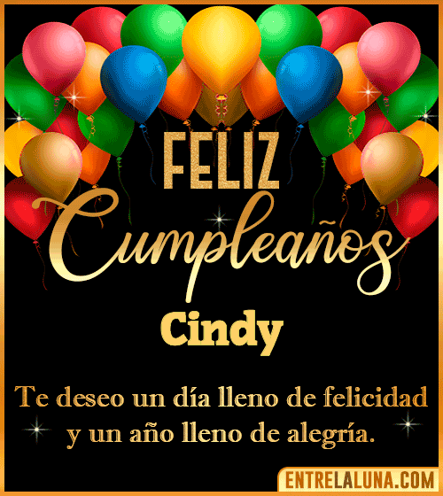 Mensajes de cumpleaños Cindy