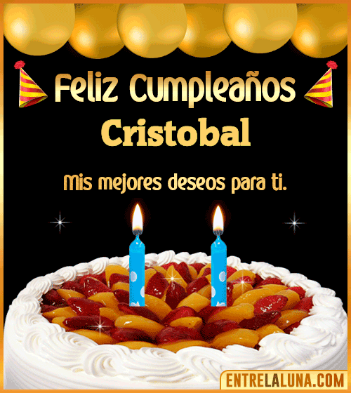 Gif de pastel de Cumpleaños Cristobal