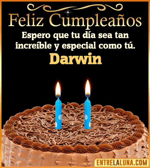 Gif de pastel de Feliz Cumpleaños Darwin