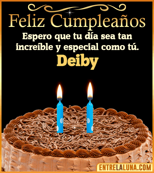 Gif de pastel de Feliz Cumpleaños Deiby
