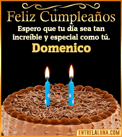 Gif de pastel de Feliz Cumpleaños Domenico
