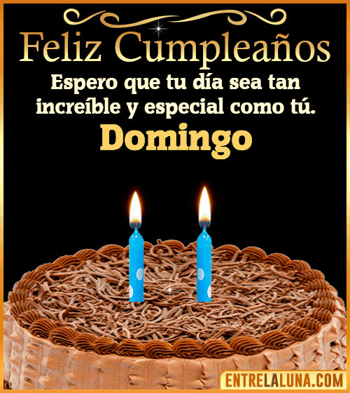 Gif de pastel de Feliz Cumpleaños Domingo