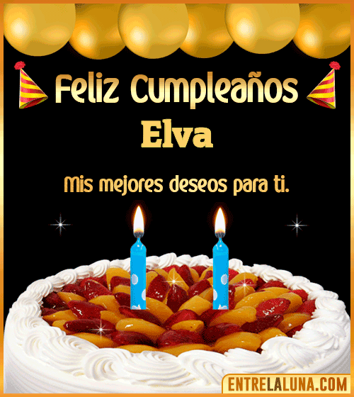 Gif de pastel de Cumpleaños Elva